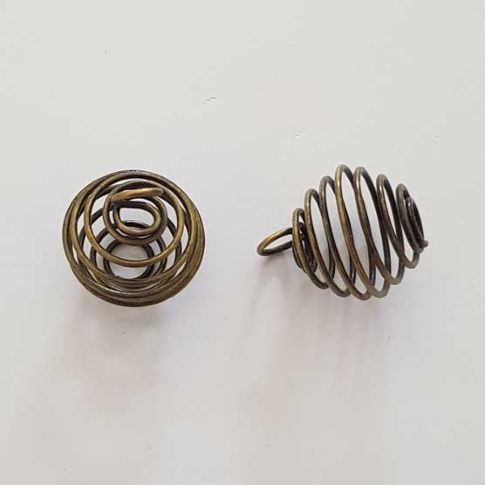 Spiraalvormige kraalkooi 19 mm Brons N°04