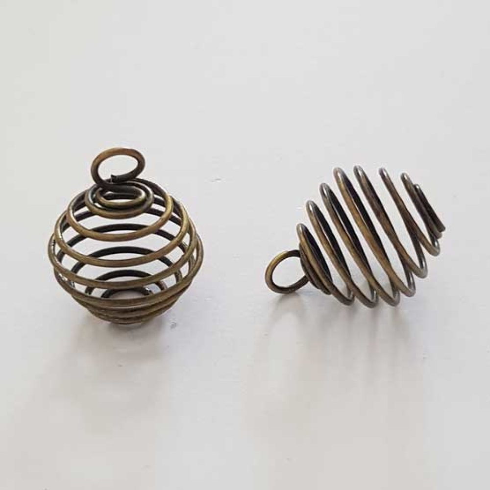 Spiraalvormige kraalkooi 19 mm Brons N°04