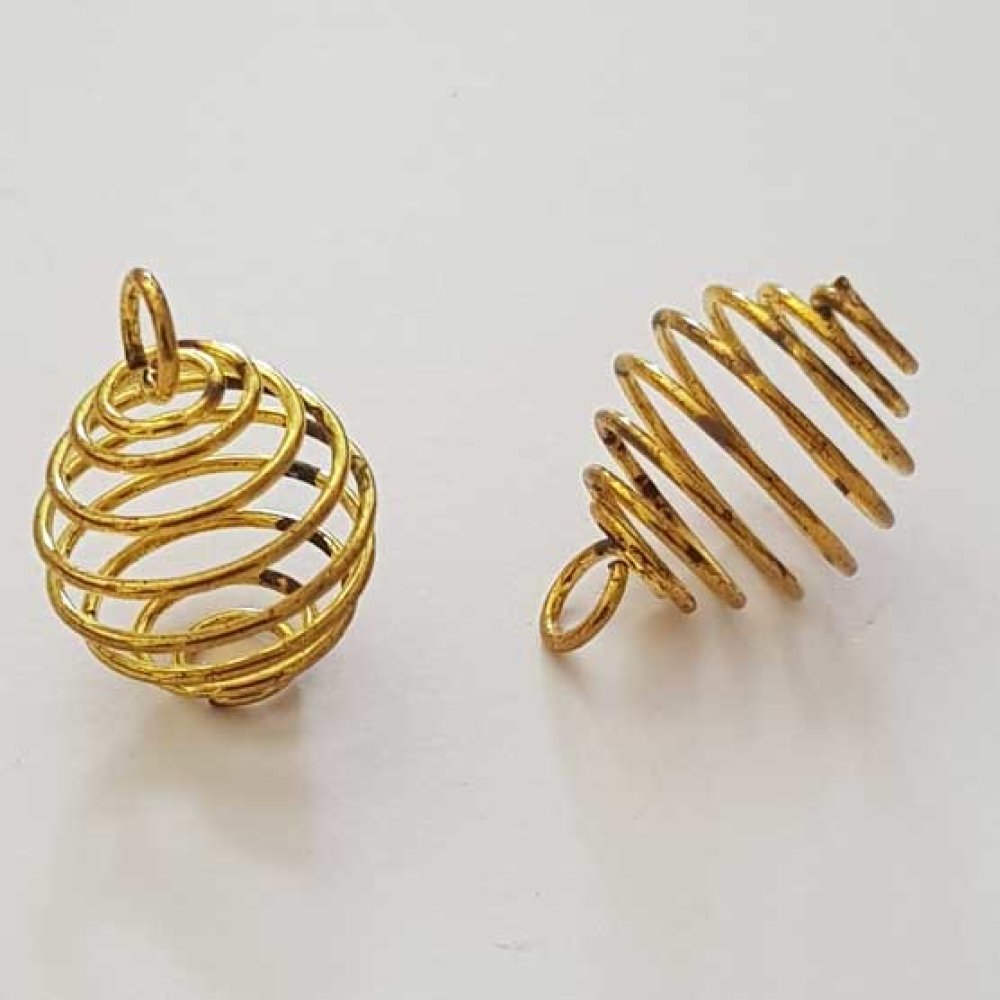Spiraalvormige veerkraal 19 mm goud N°06