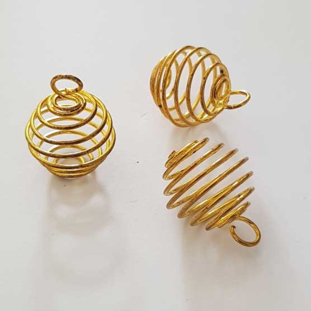 Parel Spiraalveer Kooi 19 mm Goud N°08