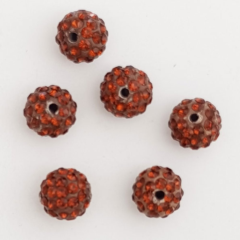 10 mm shamballa stijl strass hars kraal N°02