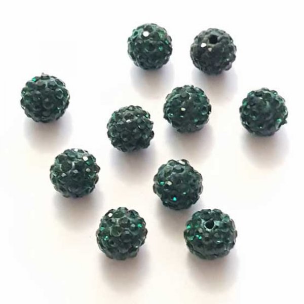 Perle en r&eacute;sine strass 10 mm style shamballa N&deg;11