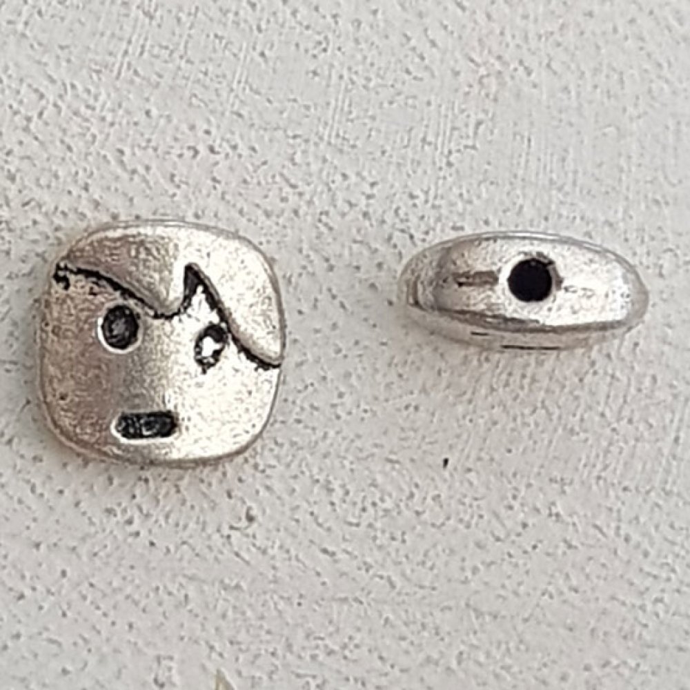 Metalen kraal Boy 3D zilver N°02