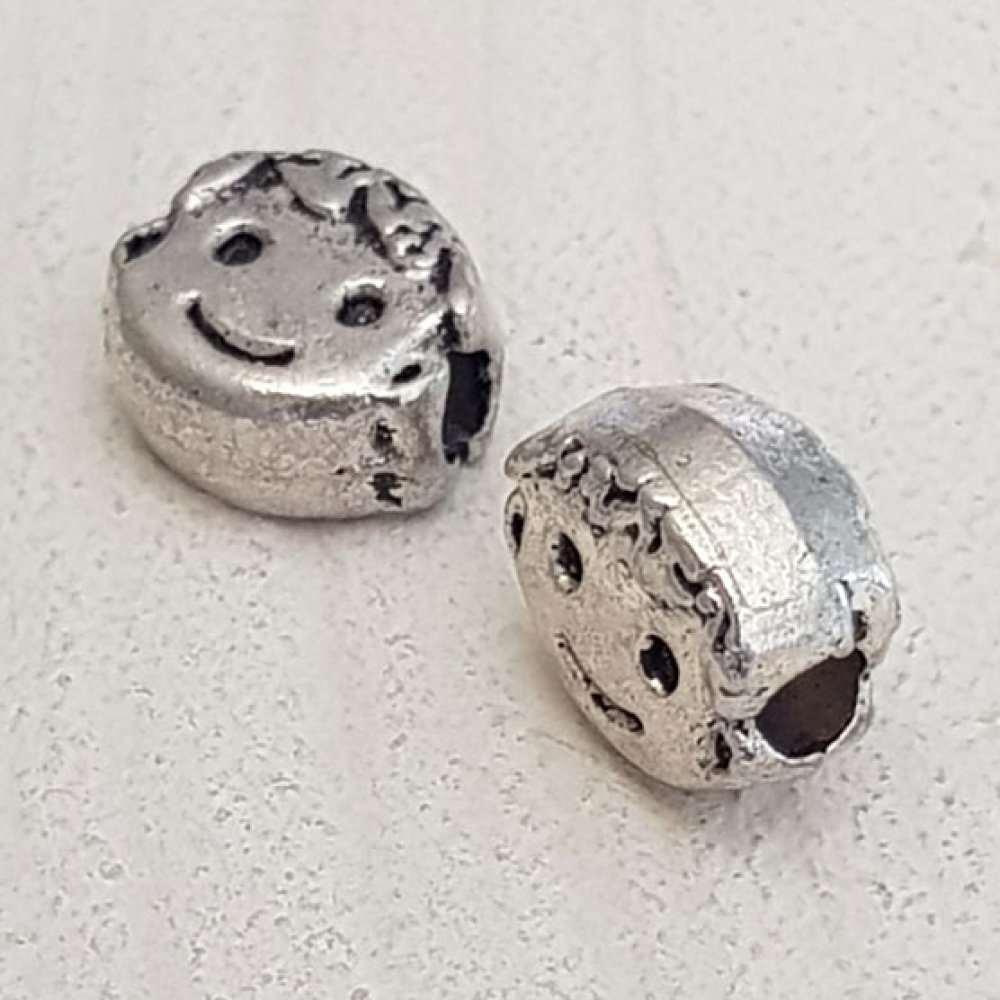 Metalen kraal Boy 3D zilver N°03