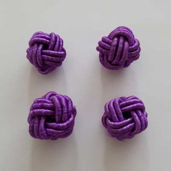 Perle n&oelig;ud chinois en cordelette 15mm N&deg;03 Violet Fonc&eacute;