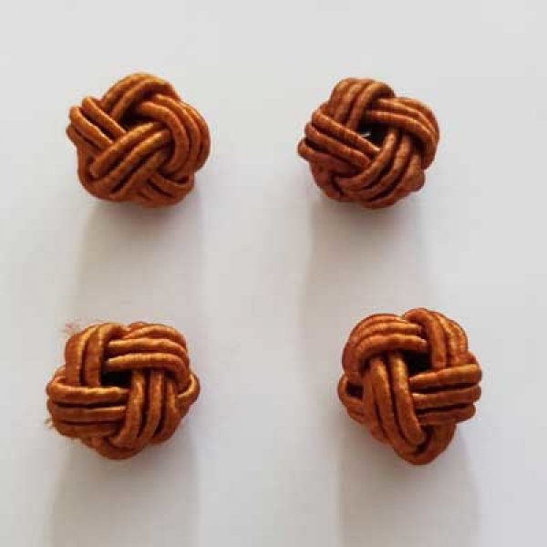 Perle n&oelig;ud chinois en cordelette 15mm N&deg;06 Marron Clair