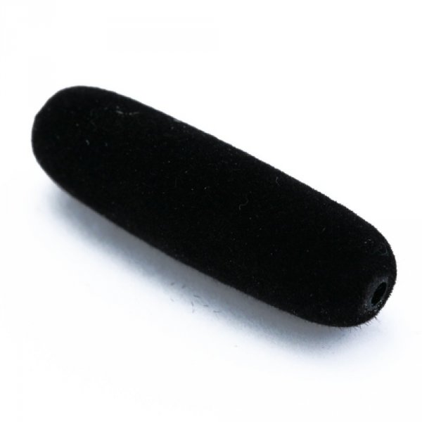 Perle olive r&eacute;sine velours 39 mm Noir