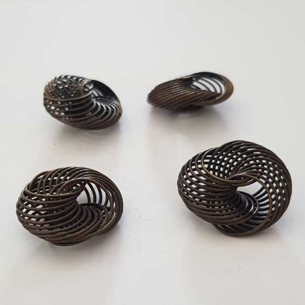 Spiraal kraal bloem 21 mm Brons N°02