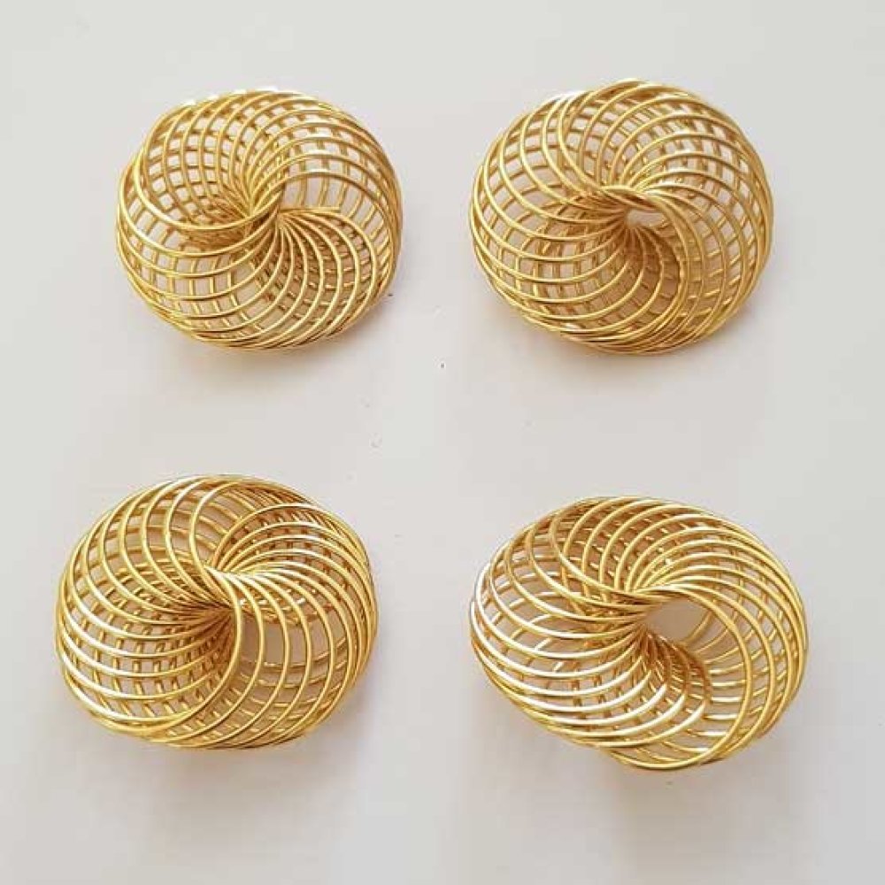 Bloemenspiraal kraal 30 mm Goud N°04