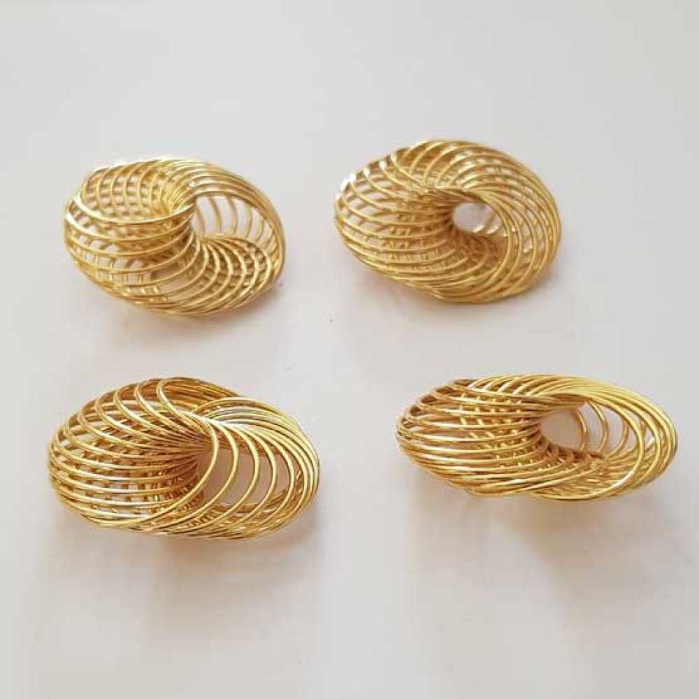 Bloemenspiraal kraal 30 mm Goud N°04