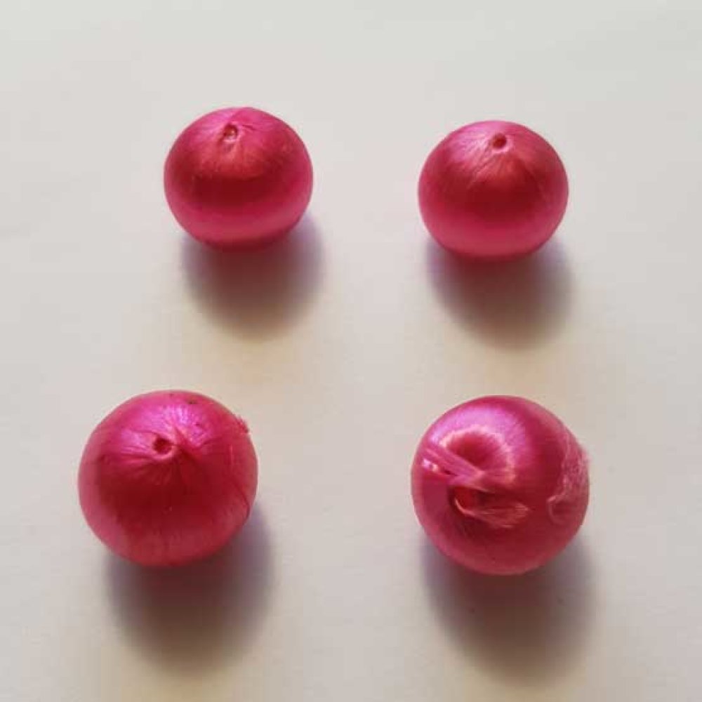 Geweven draad kraal 15 mm Roze