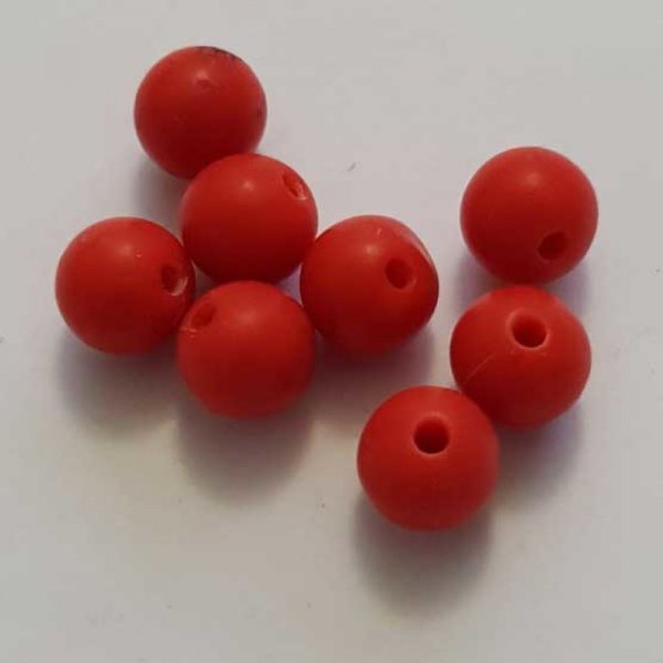 Perles acryliques Rondes 08 mm Rouge 01 x 10 Pi&egrave;ces