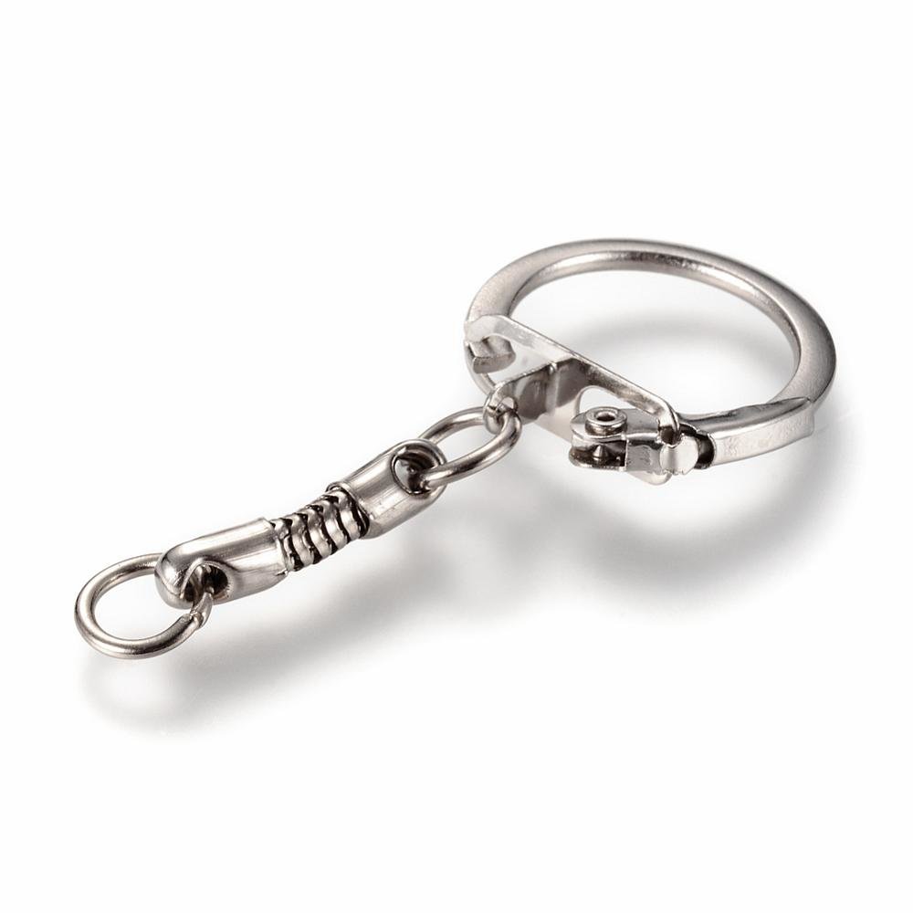 Zilveren metalen sleutelhanger 5 cm
