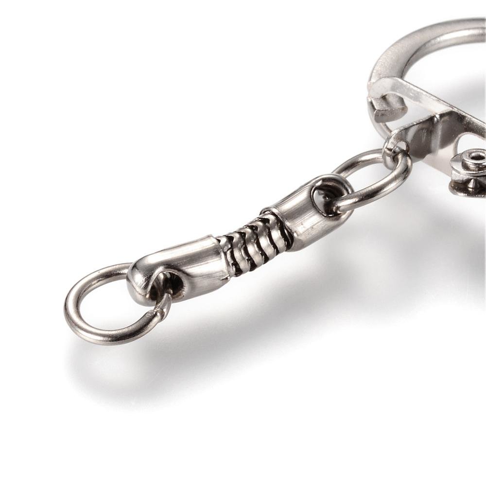 Zilveren metalen sleutelhanger 5 cm