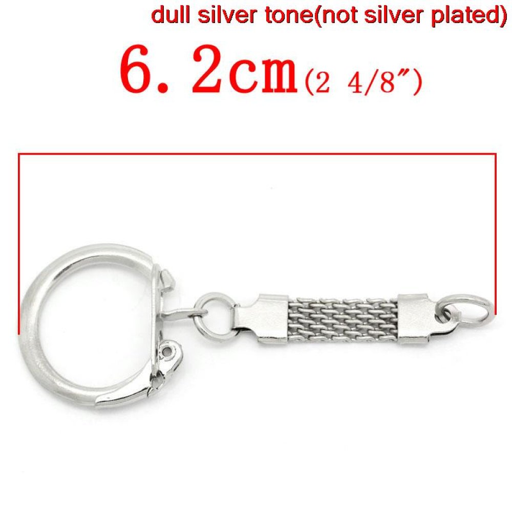 Zilveren metalen sleutelhanger 6,2 cm