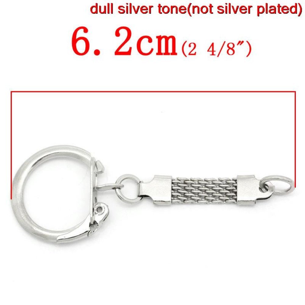Zilveren metalen sleutelhanger 6,2 cm