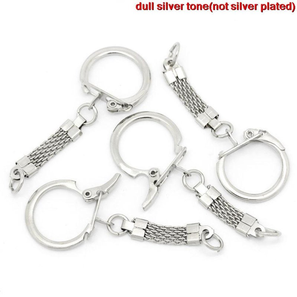 Zilveren metalen sleutelhanger 6,2 cm