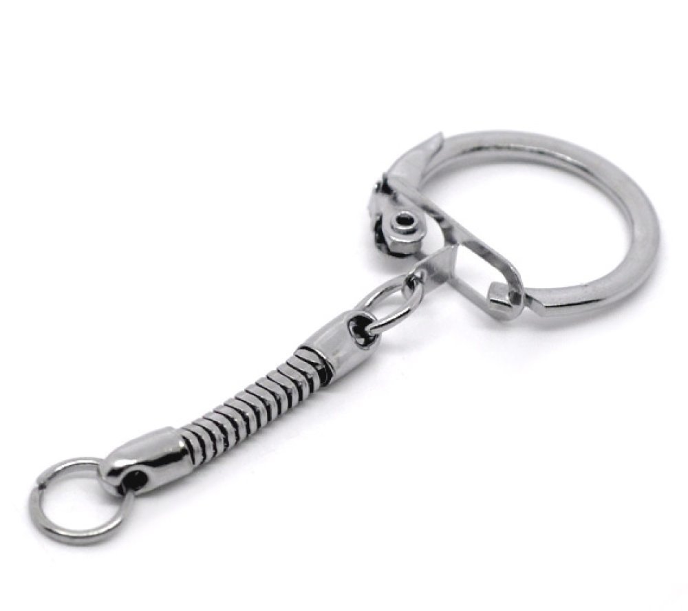 Zilveren metalen sleutelhanger 6 cm