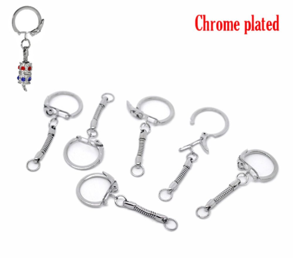 Zilveren metalen sleutelhanger 6 cm