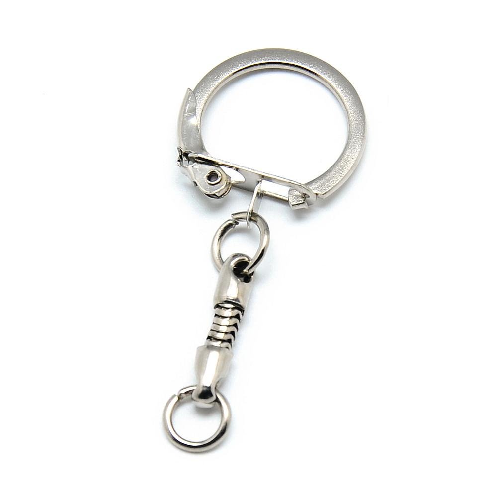 Zilveren metalen sleutelhanger 5 cm