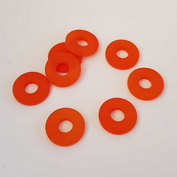 Rondelle Plate Mat Orange 16 mm N&deg;01