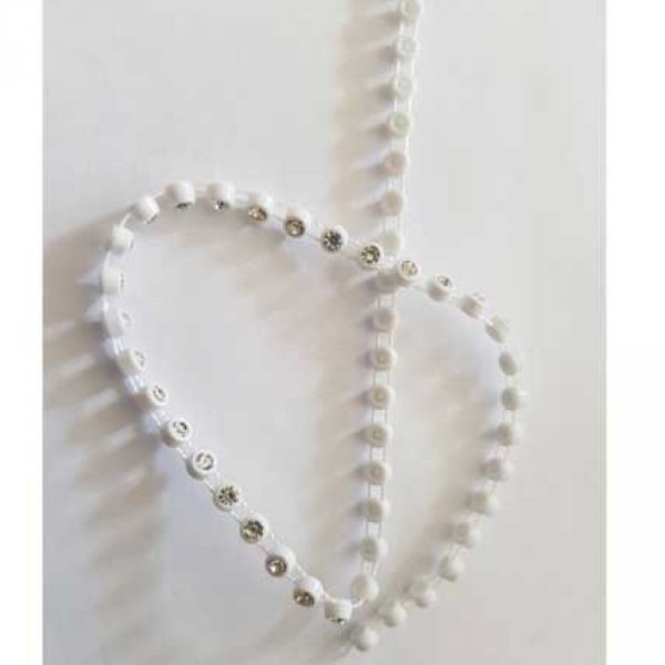 Ruban de strass en cristal de 4 mm au m&egrave;tre Blanc