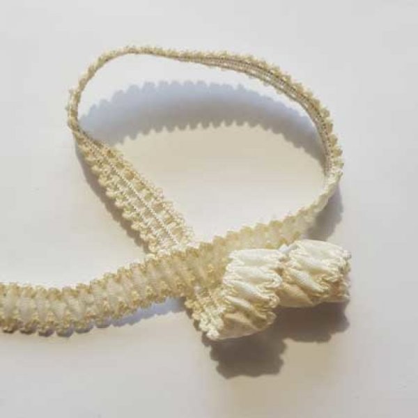 Ruban fronc&eacute; l&eacute;g&egrave;rement &eacute;lastique 12 mm N&deg;01