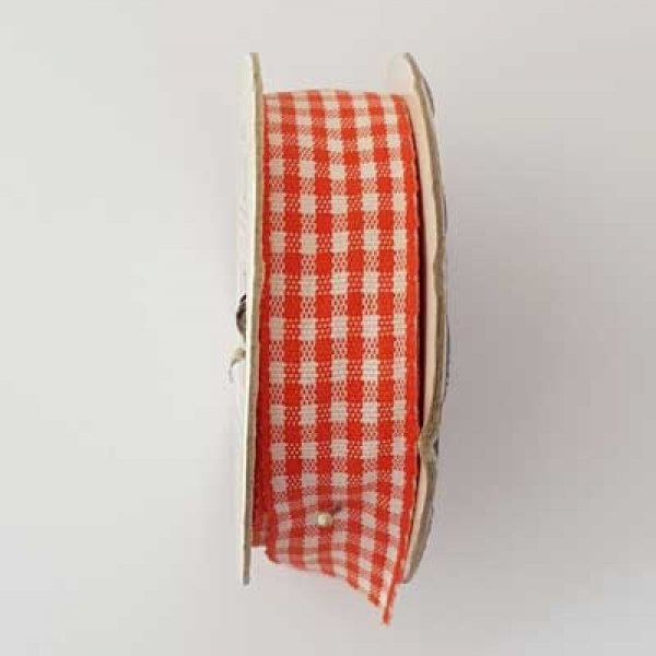 Ruban vichy rouge et blanc de 15 mm 02 au m&egrave;tre