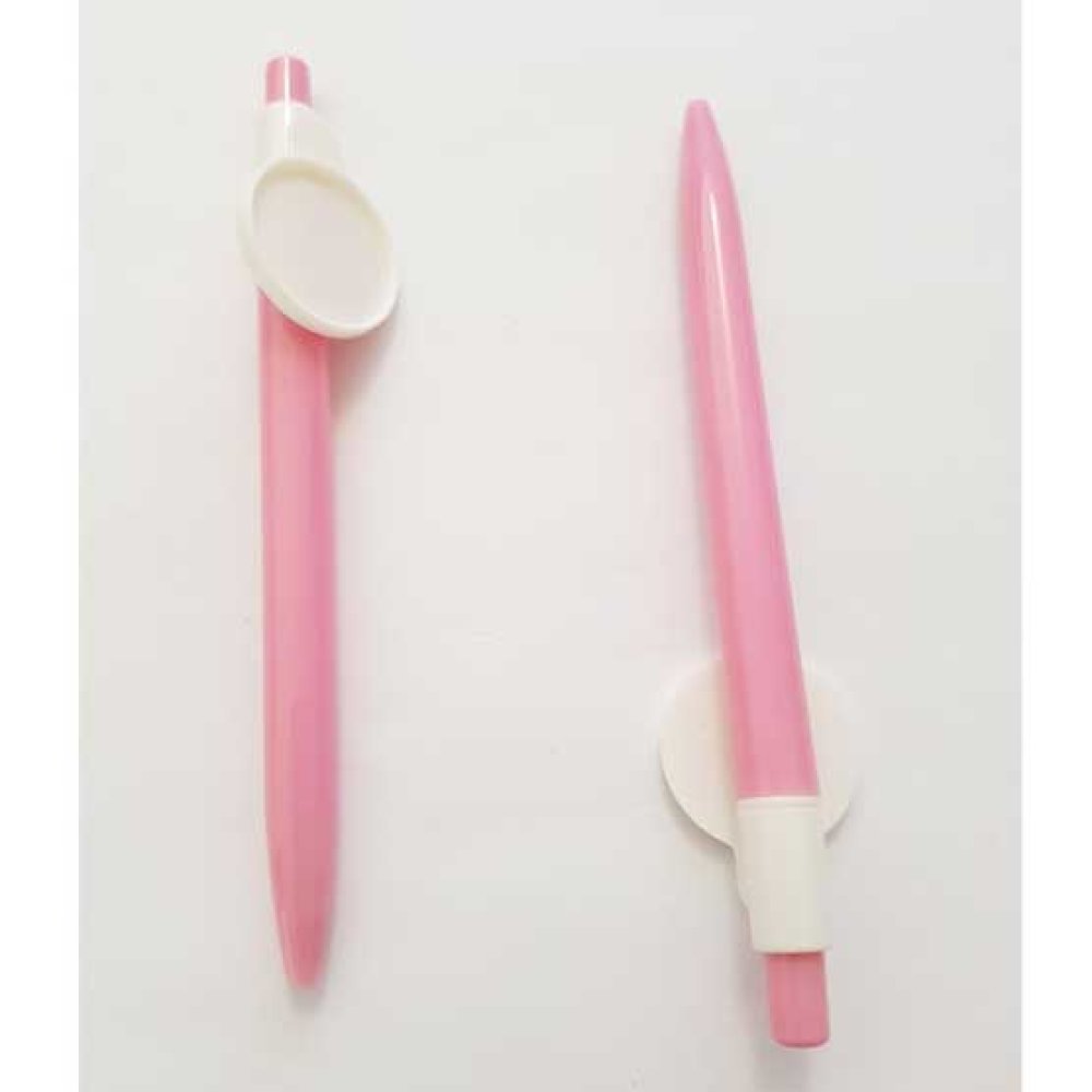 Roze pen met cabochonhouder 25 mm