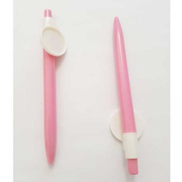Roze pen met cabochonhouder 25 mm