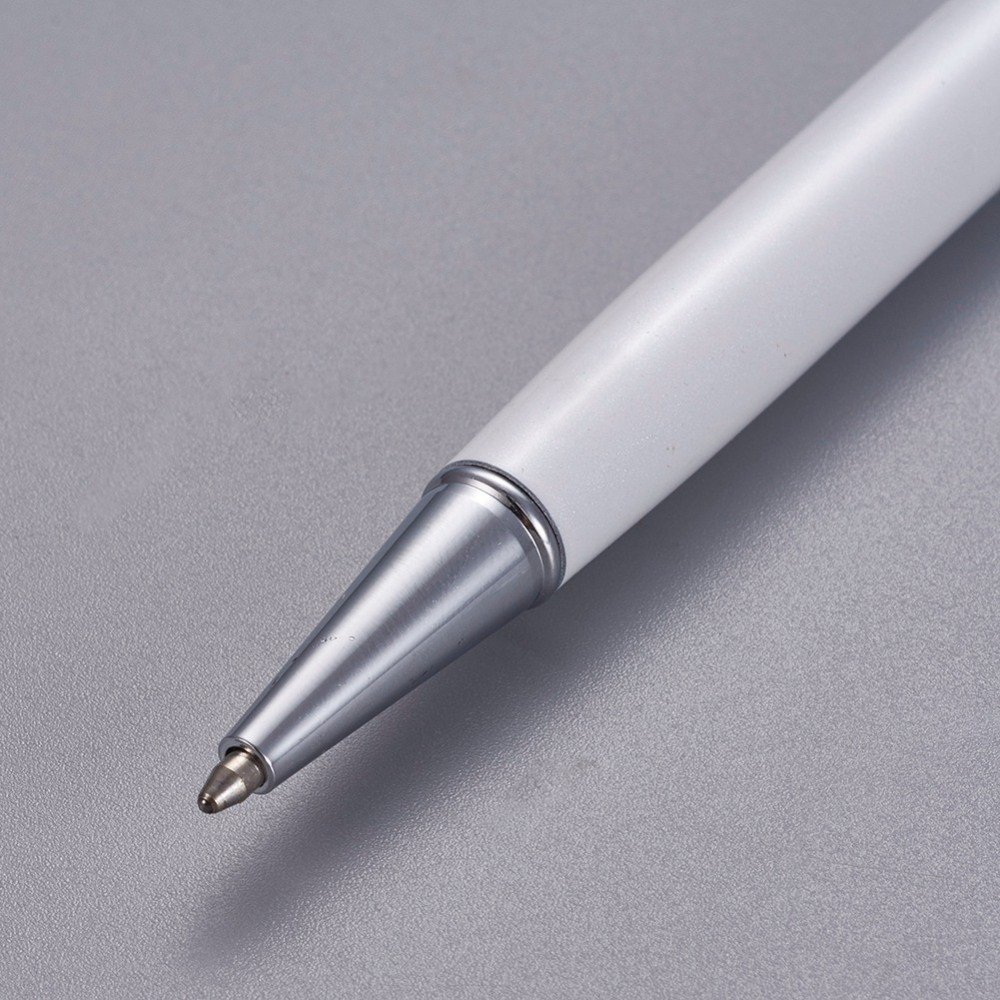 Bead decoreren pen lege buis aan te passen zilver wit x 1 stuk