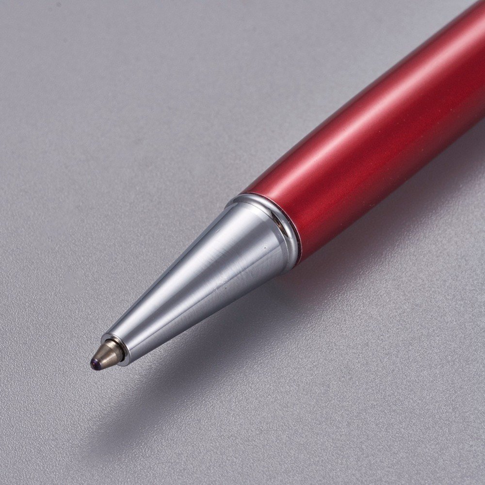 Bead decoreren pen lege buis aan te passen zilver rood x 1 stuk