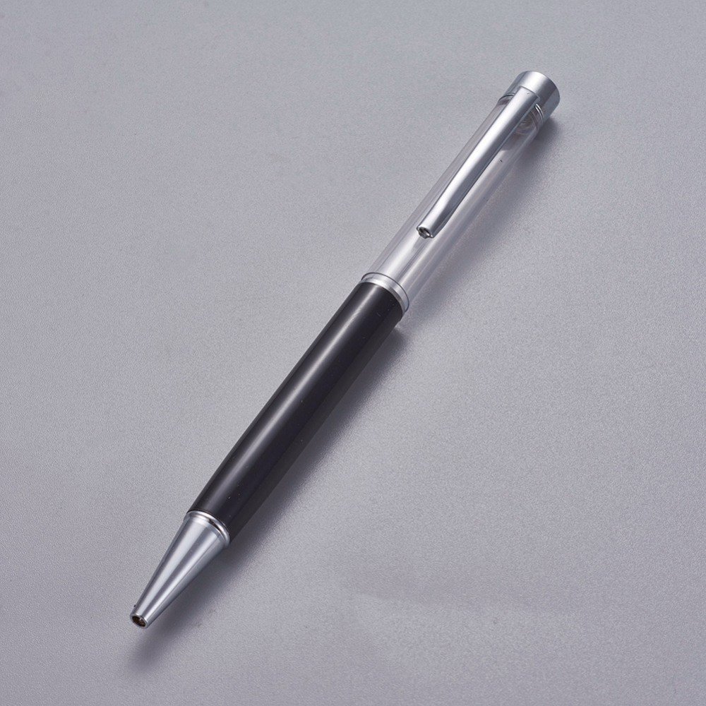 Bead decoreren pen lege buis aan te passen zilver zwart x 1 stuk
