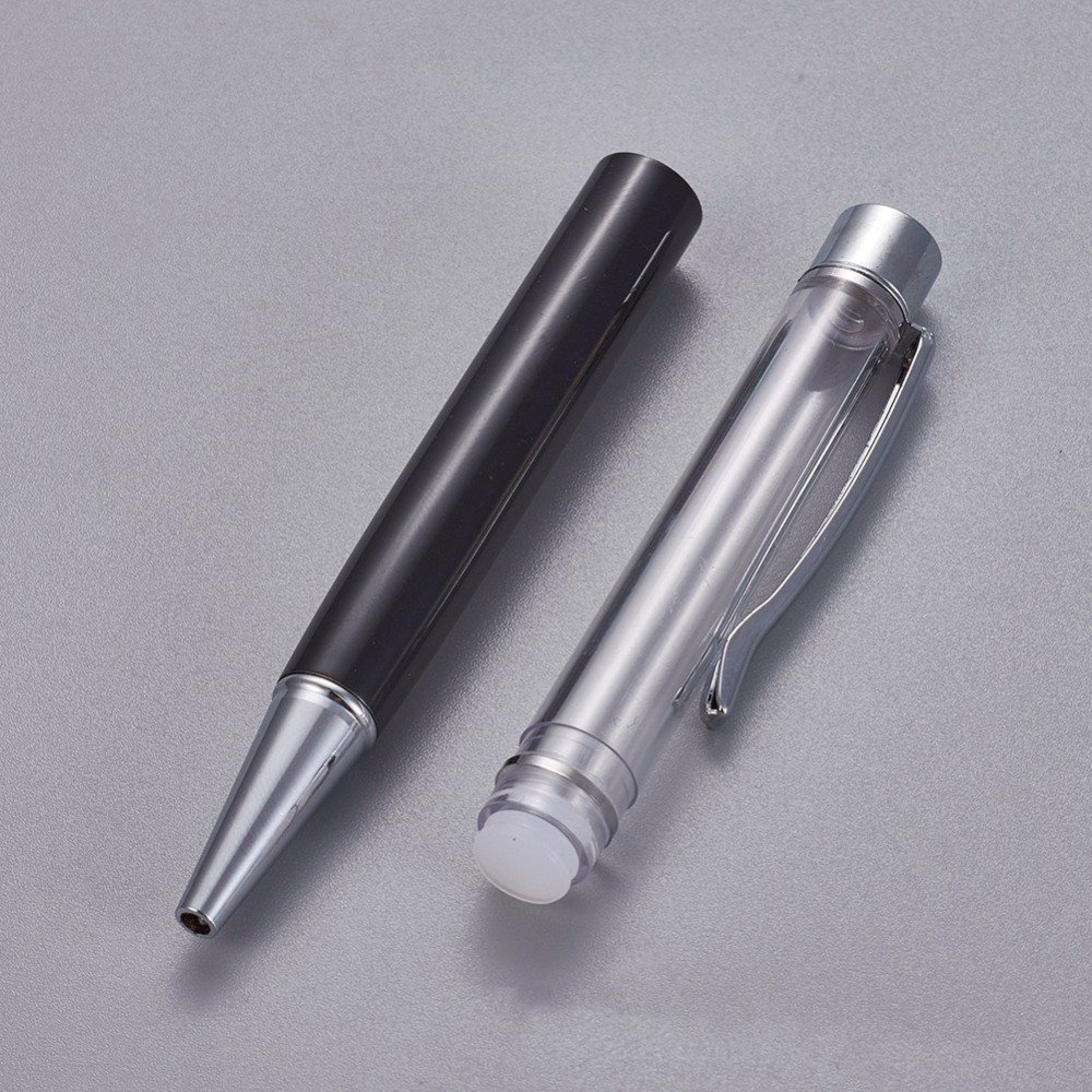 Bead decoreren pen lege buis aan te passen zilver zwart x 1 stuk
