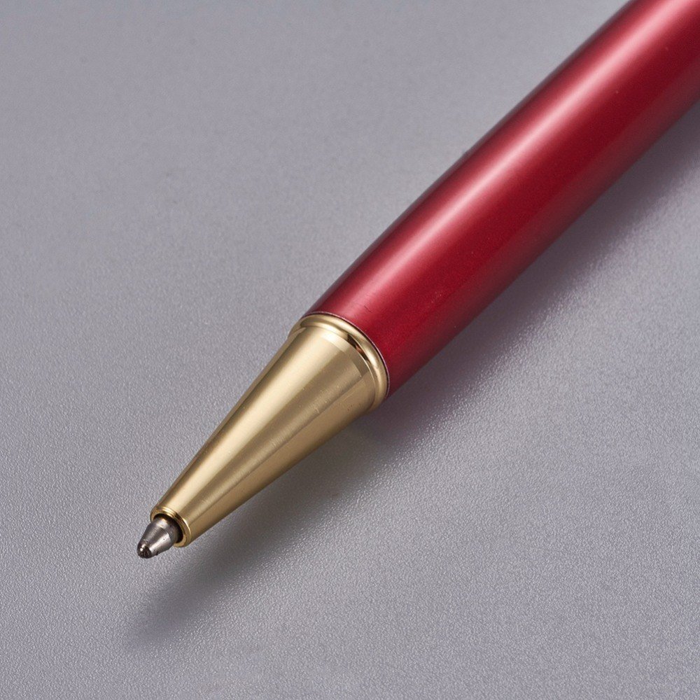 Bead decoreren pen lege buis op maat rood goud x 1 stuk