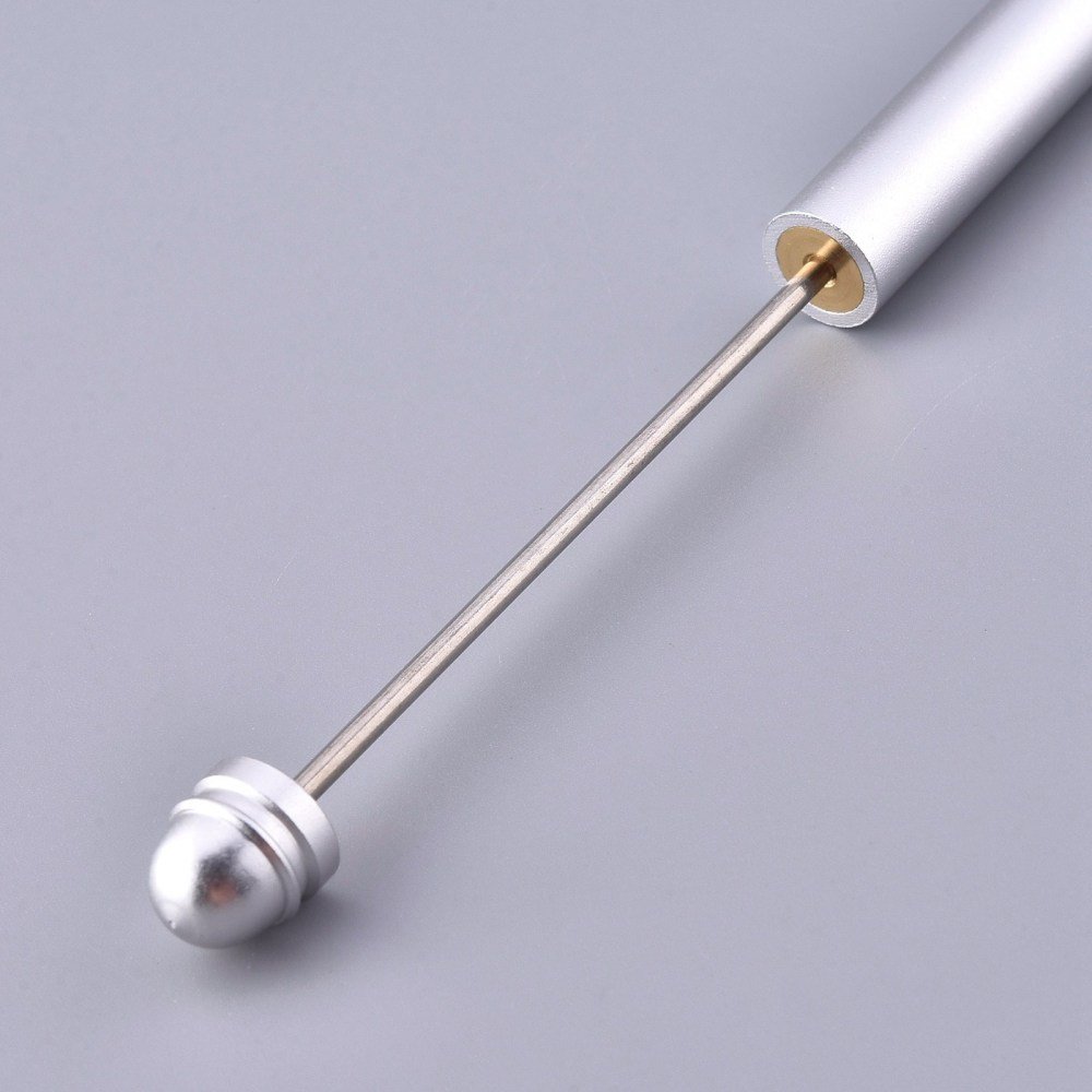 Metalen kralen versierstift zilver N°02