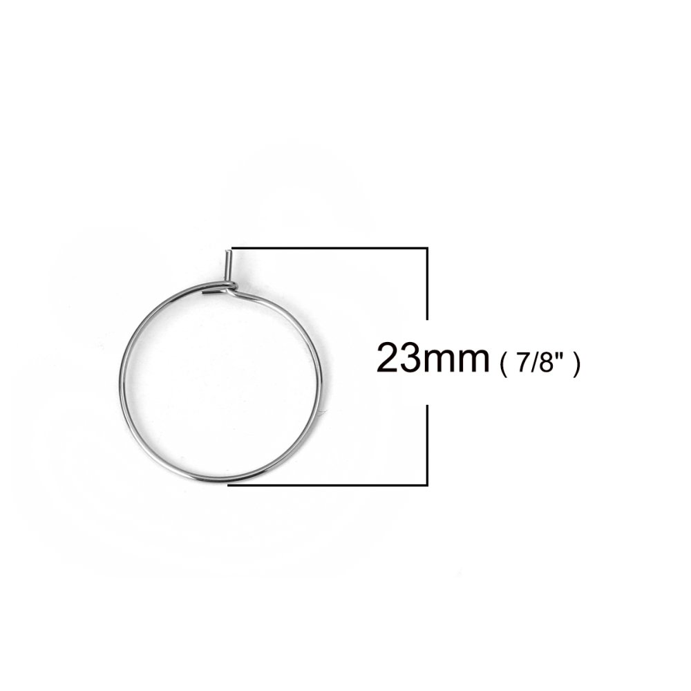 Creoolse Oorbelhouder Roestvrij Staal Zilver N°03-20 mm x 5 paar