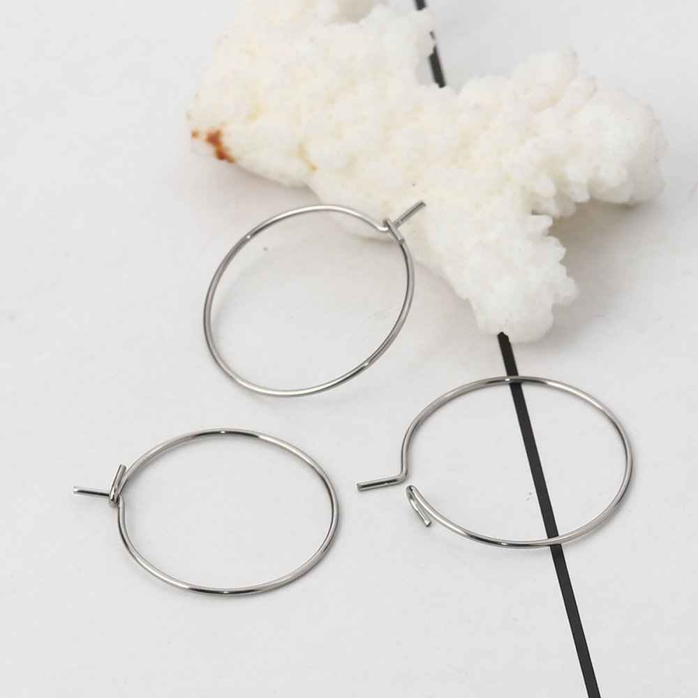 Creoolse Oorbelhouder Roestvrij Staal Zilver N°03-20 mm x 5 paar