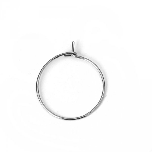 Creoolse Oorbelhouder Roestvrij Staal Zilver N&deg;03-25 mm x 5 paar