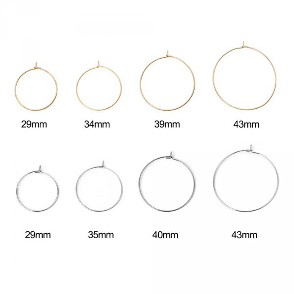 Creoolse Oorbelhouder Roestvrij Staal Zilver N&deg;03-25 mm x 5 paar