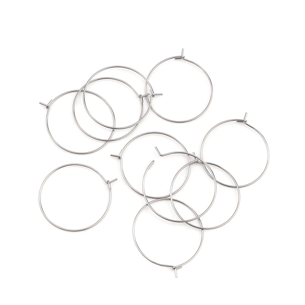 Zilveren Creoolse Oorbelhouder Roestvrij Staal N°03-30 mm x 5 paar