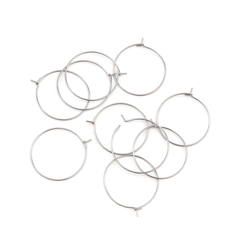 Zilveren Creoolse Oorbelhouder Roestvrij Staal N°03-30 mm x 5 paar