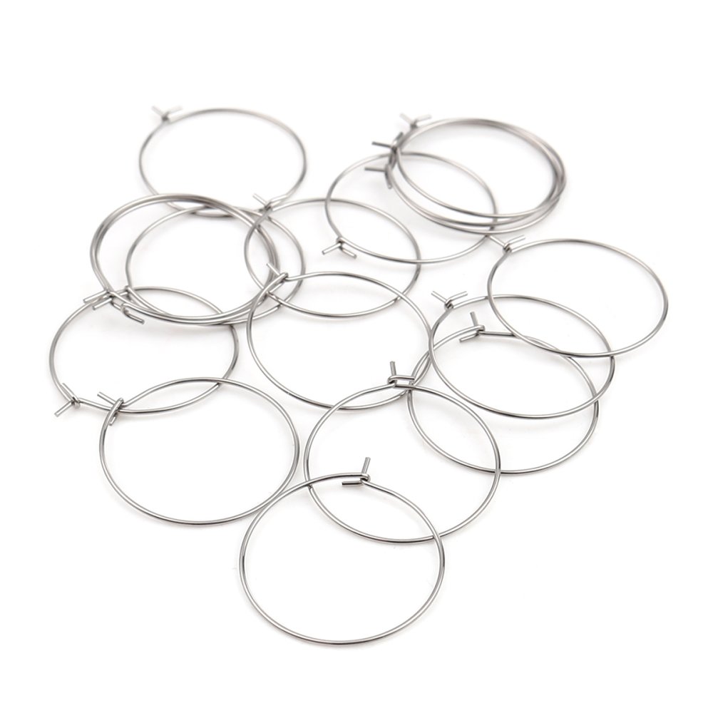 Zilveren Creoolse Oorbelhouder Roestvrij Staal N°03-30 mm x 5 paar