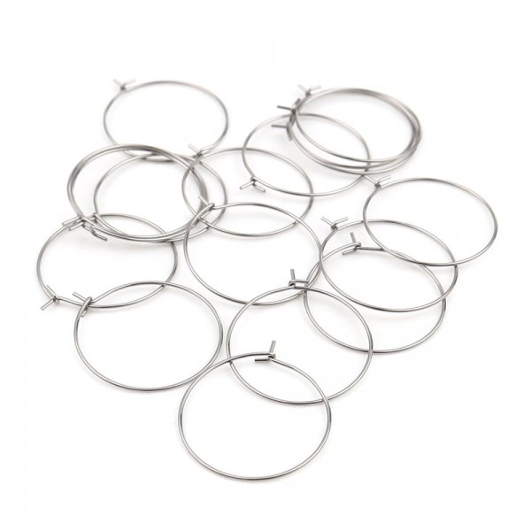 Zilveren Creoolse Oorbelhouder Roestvrij Staal N&deg;03-30 mm x 5 paar