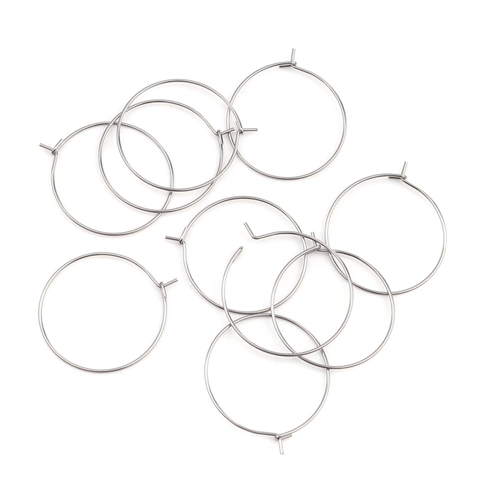 Creoolse Oorbelhouder Roestvrij Staal Zilver N°03-35 mm x 5 paar