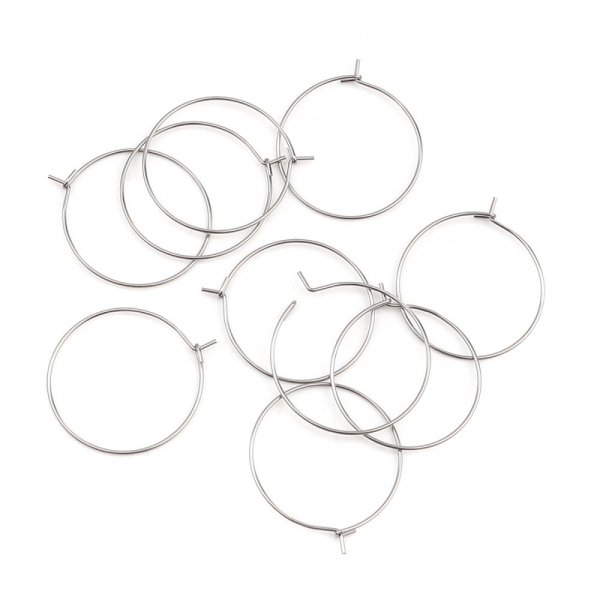 Creoolse Oorbelhouder Roestvrij Staal Zilver N&deg;03-35 mm x 5 paar