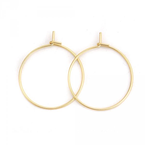 Verguld roestvrij staal Creoolse oorbelhouder N&deg;03-20 mm x 5 paar