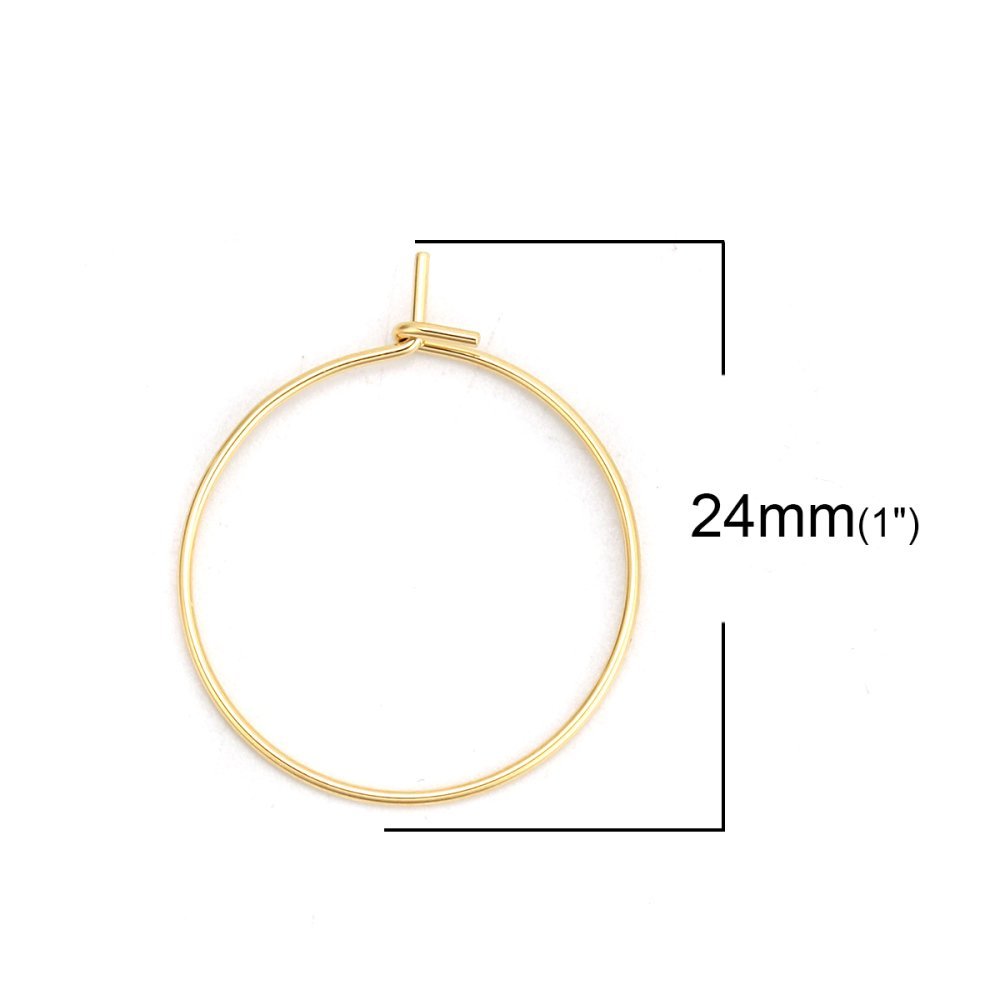 Verguld roestvrij staal Creoolse oorbelhouder N°03-20 mm x 5 paar