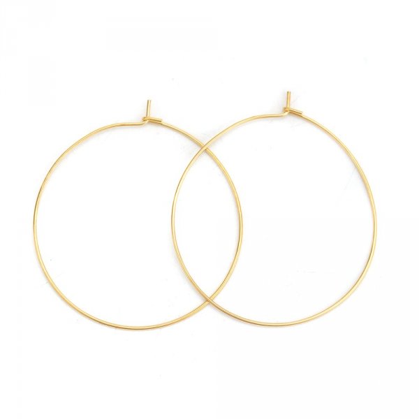 Verguld roestvrij staal Creoolse oorbelhouder N&deg;03-30 mm x 5 paar