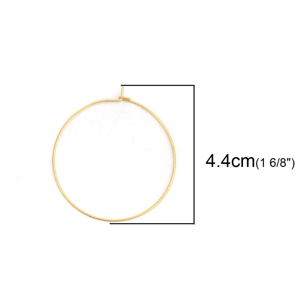 Verguld roestvrij staal Creoolse oorbelhouder N°03-30 mm x 5 paar